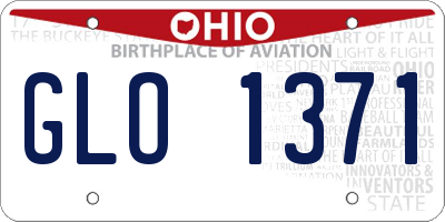 OH license plate GLO1371