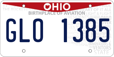 OH license plate GLO1385