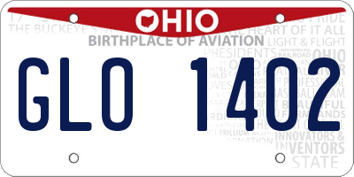 OH license plate GLO1402