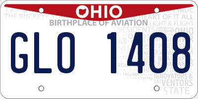 OH license plate GLO1408