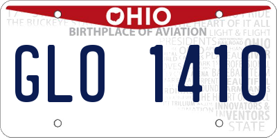 OH license plate GLO1410