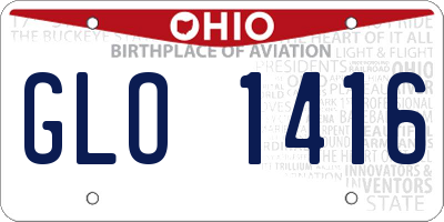 OH license plate GLO1416