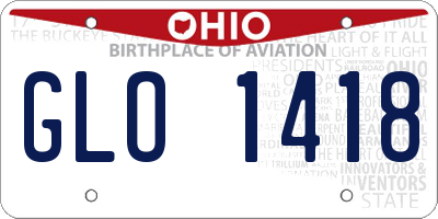 OH license plate GLO1418