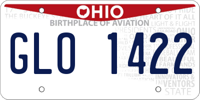 OH license plate GLO1422