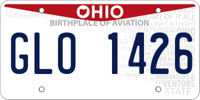 OH license plate GLO1426