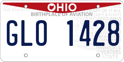 OH license plate GLO1428