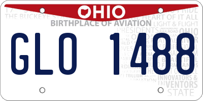 OH license plate GLO1488