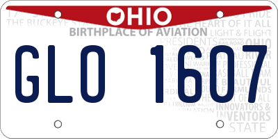 OH license plate GLO1607
