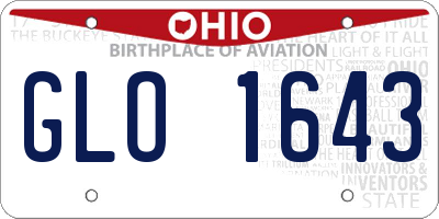 OH license plate GLO1643