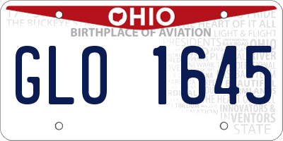 OH license plate GLO1645