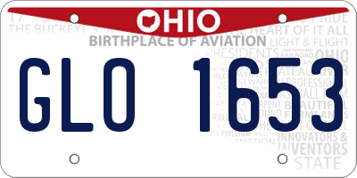 OH license plate GLO1653