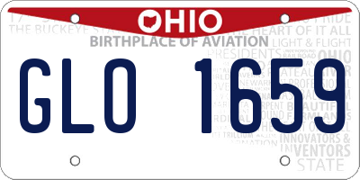 OH license plate GLO1659