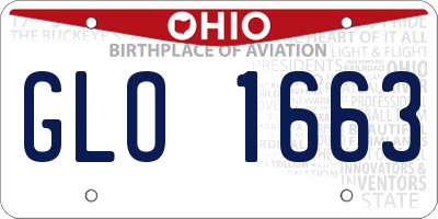 OH license plate GLO1663