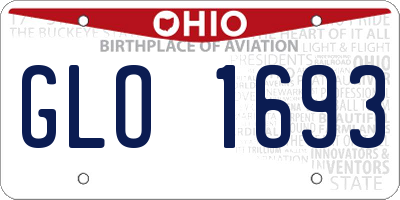 OH license plate GLO1693