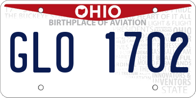 OH license plate GLO1702
