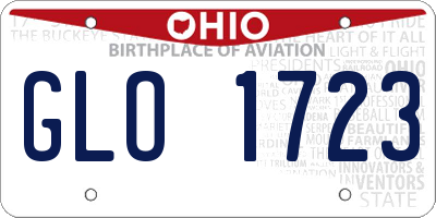 OH license plate GLO1723