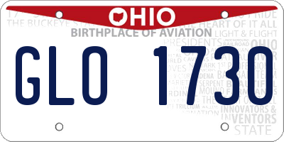 OH license plate GLO1730