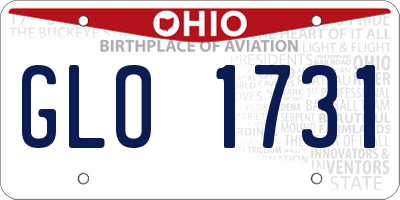 OH license plate GLO1731