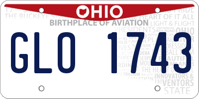 OH license plate GLO1743
