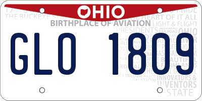 OH license plate GLO1809