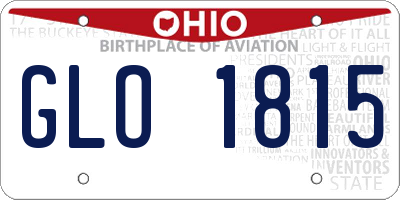 OH license plate GLO1815