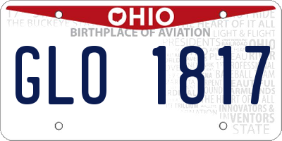 OH license plate GLO1817