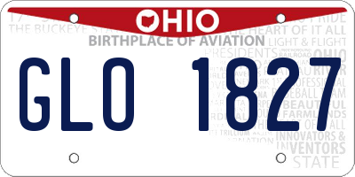 OH license plate GLO1827