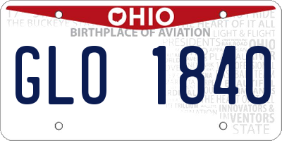 OH license plate GLO1840