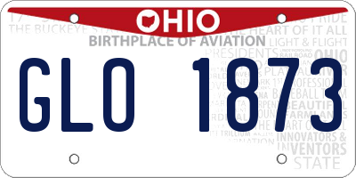 OH license plate GLO1873