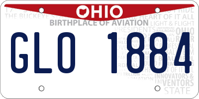 OH license plate GLO1884