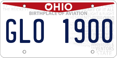 OH license plate GLO1900