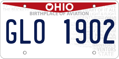 OH license plate GLO1902