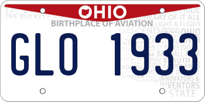 OH license plate GLO1933
