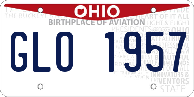 OH license plate GLO1957
