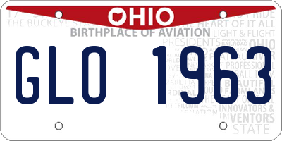 OH license plate GLO1963