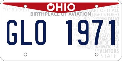 OH license plate GLO1971