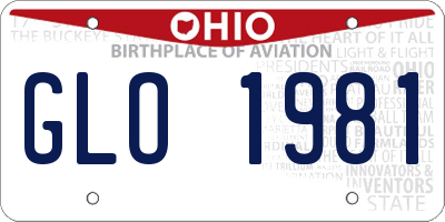 OH license plate GLO1981