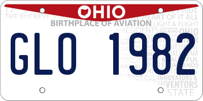 OH license plate GLO1982