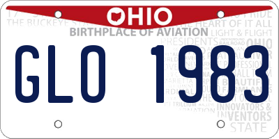 OH license plate GLO1983