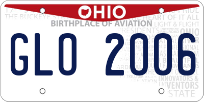 OH license plate GLO2006