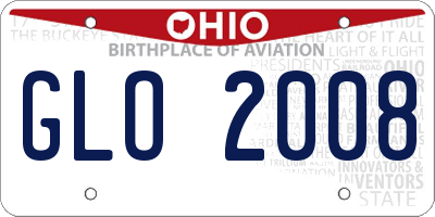 OH license plate GLO2008
