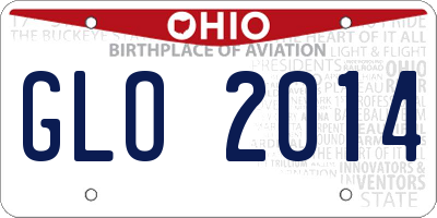 OH license plate GLO2014