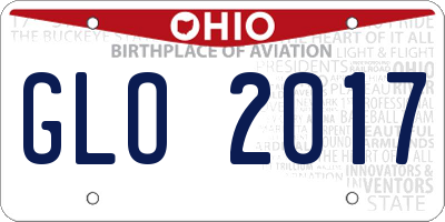 OH license plate GLO2017