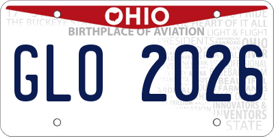 OH license plate GLO2026