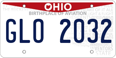 OH license plate GLO2032