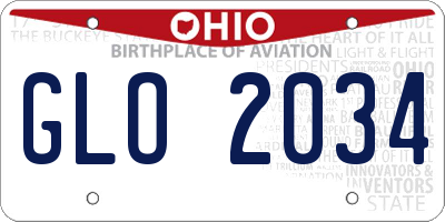 OH license plate GLO2034