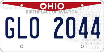 OH license plate GLO2044