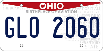 OH license plate GLO2060