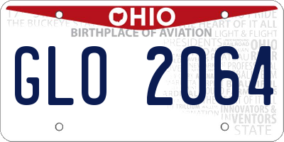 OH license plate GLO2064