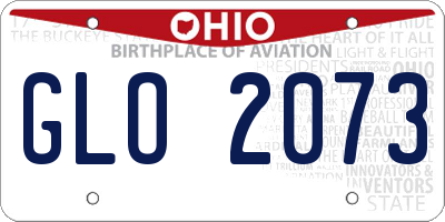 OH license plate GLO2073
